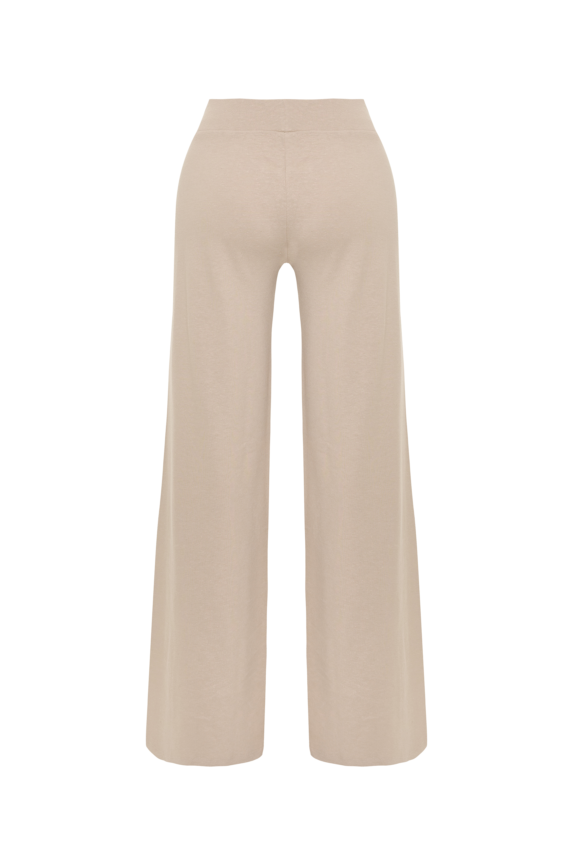 WIDE LEG KETEN KARIŞIMLI ÖRME PANTOLON