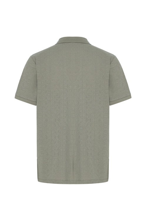  POLO YAKA ÖRME KISA KOLLU T-SHIRT