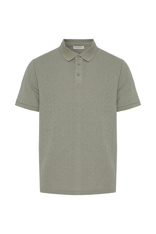  POLO YAKA ÖRME KISA KOLLU T-SHIRT