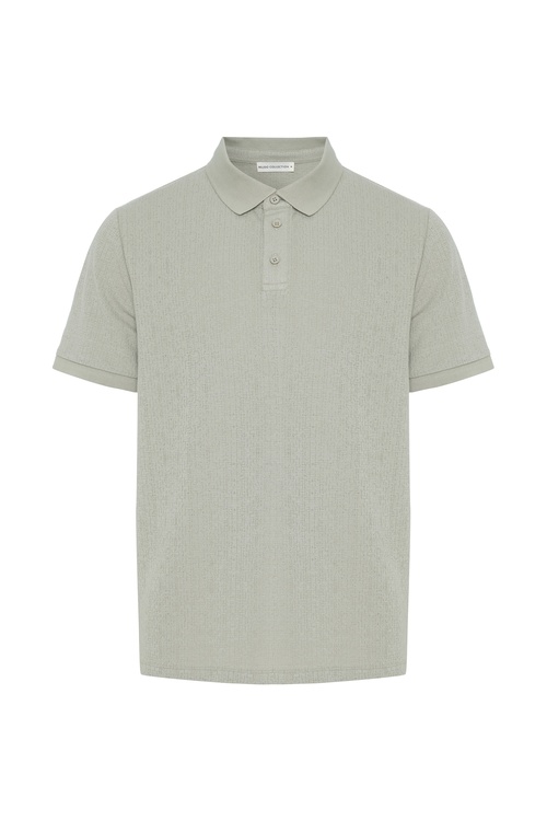  POLO YAKA ÖRME KISA KOLLU T-SHIRT