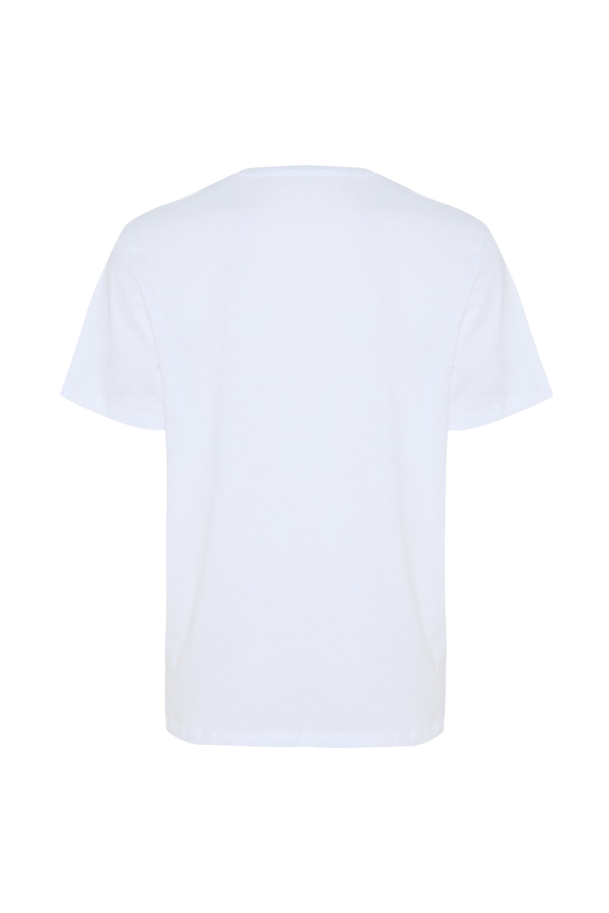 Erkek Beyaz Nakışlı Bisiklet Yaka T-Shirt