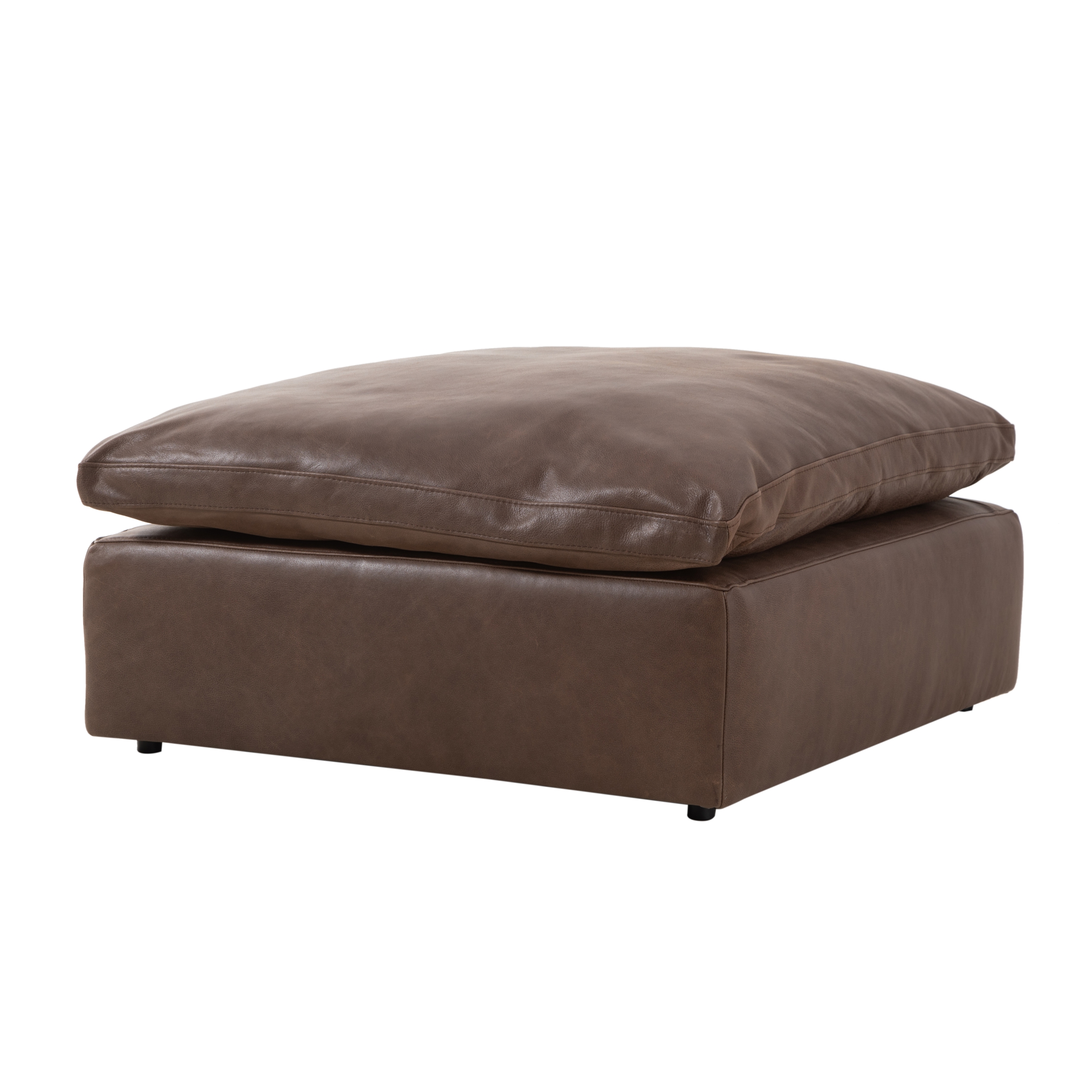 TIFFANY DERİ PUF WINTAGE BROWN