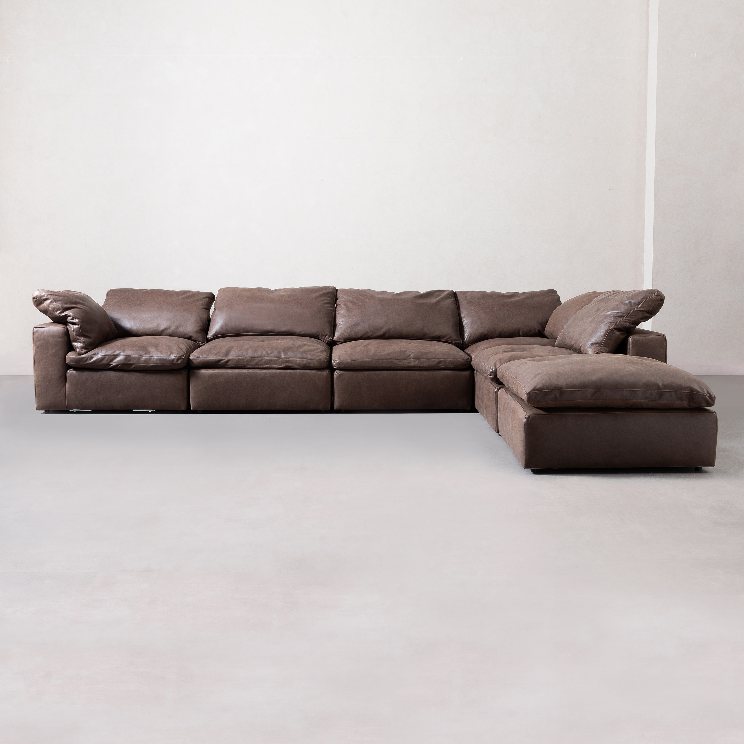 TIFFANY DERİ PUF WINTAGE BROWN