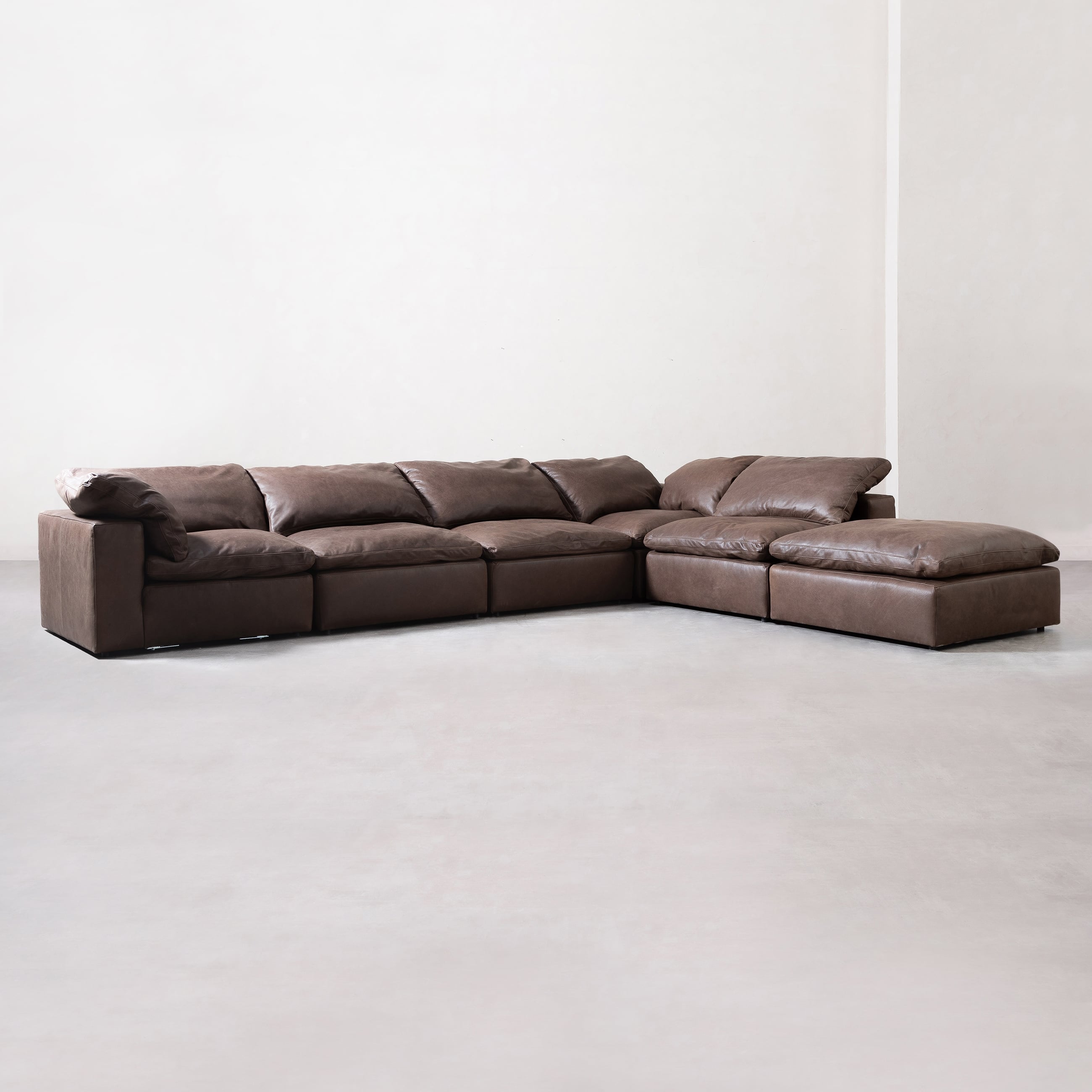 TIFFANY DERİ PUF WINTAGE BROWN