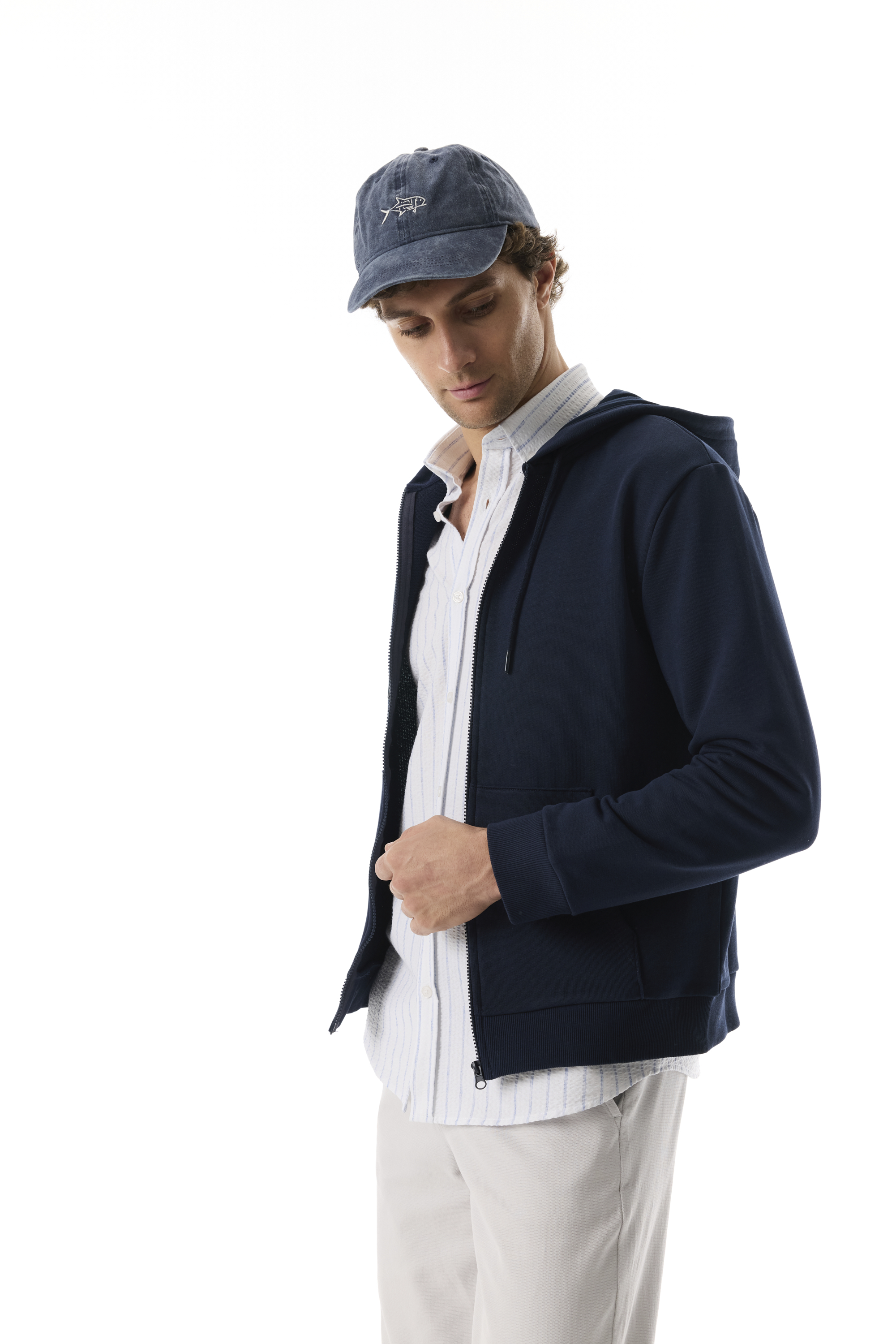 KAPÜŞONLU FERMUARLI SWEATSHIRT