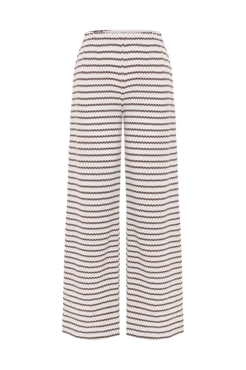  ÇİZGİLİ WİDE LEG ÖRME PANTOLON