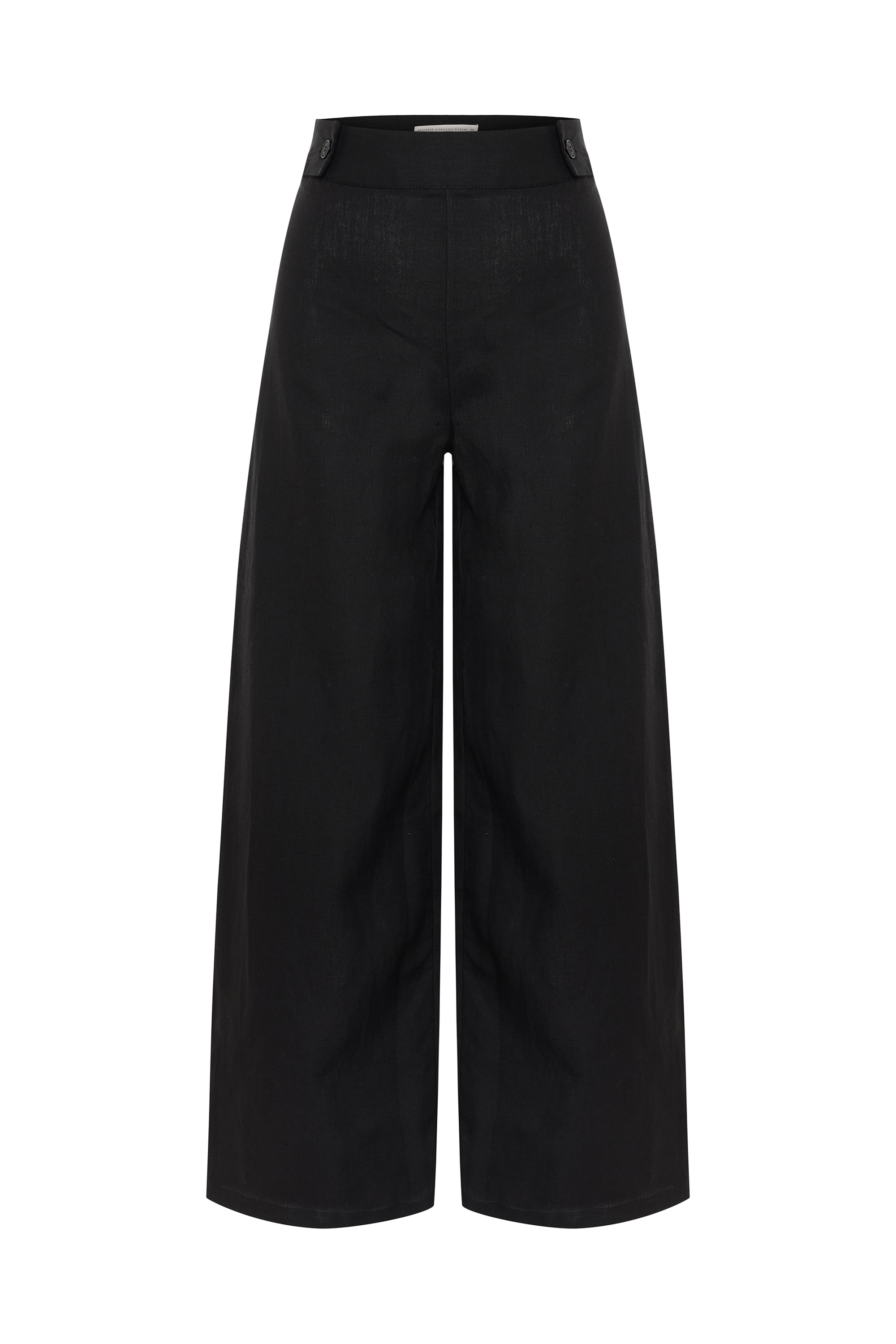 WIDE LEG DÜĞME DETAYLI KETEN PANTOLON