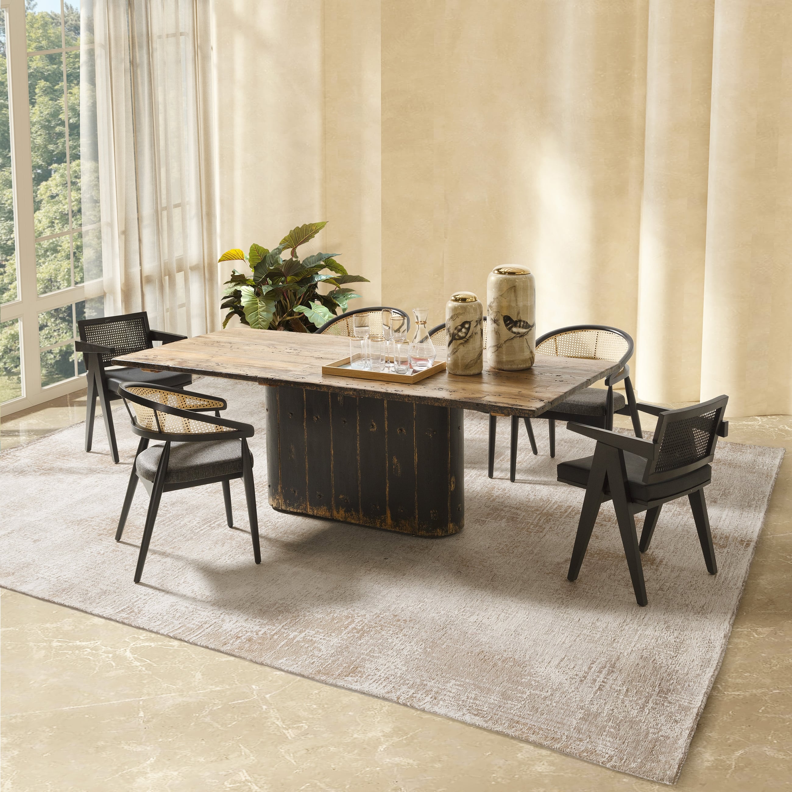 BALLY MASİF AHŞAP HAZERAN SANDALYE SİYAH