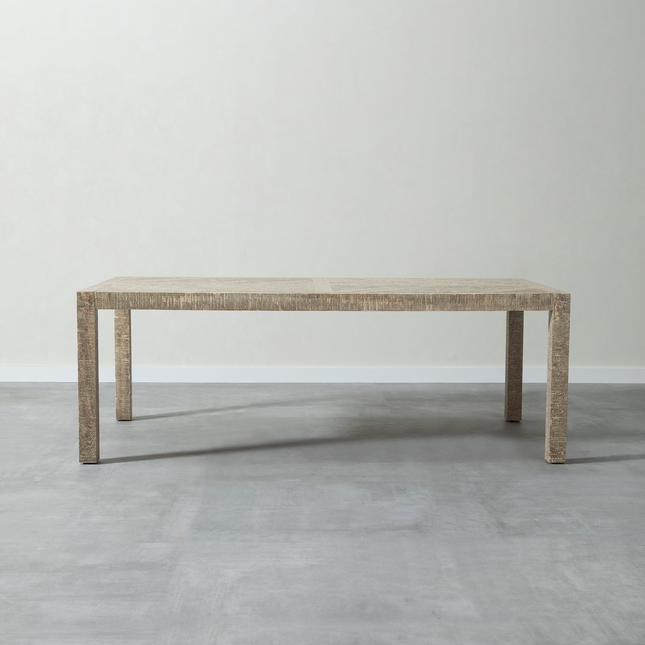 GOOSE MASİF AHŞAP ESKİTME YEMEK MASASI BEYAZ  220X110