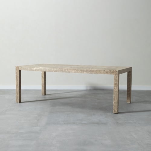 GOOSE MASİF AHŞAP ESKİTME YEMEK MASASI BEYAZ  220X110