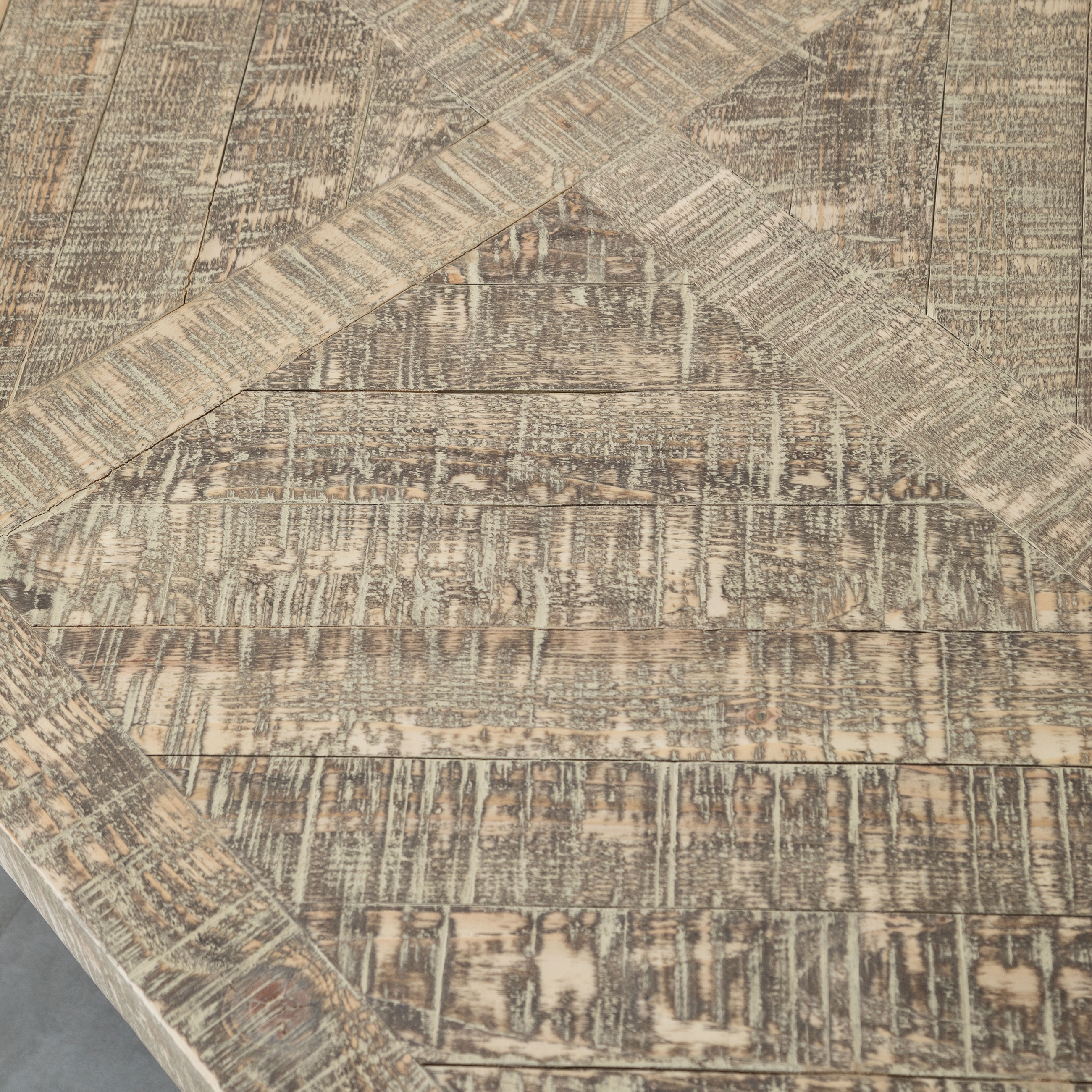 GOOSE MASİF AHŞAP ESKİTME YEMEK MASASI BEYAZ  220X110