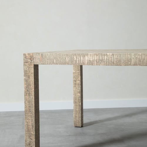  GOOSE MASİF AHŞAP ESKİTME YEMEK MASASI BEYAZ  220X110