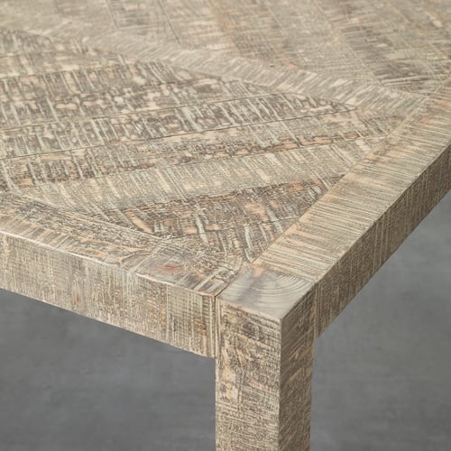  GOOSE MASİF AHŞAP ESKİTME YEMEK MASASI BEYAZ  220X110