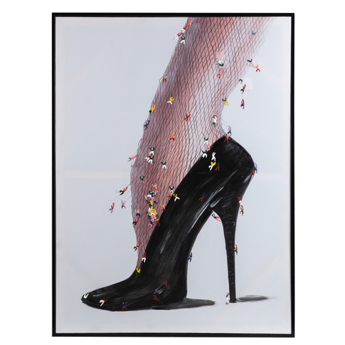  HIGH HEELS ÇERÇEVELİ YAĞLIBOYA TABLO 90x120CM