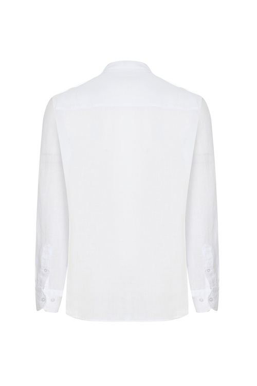  SLIM FIT UZUN KOLLU KETEN GÖMLEK