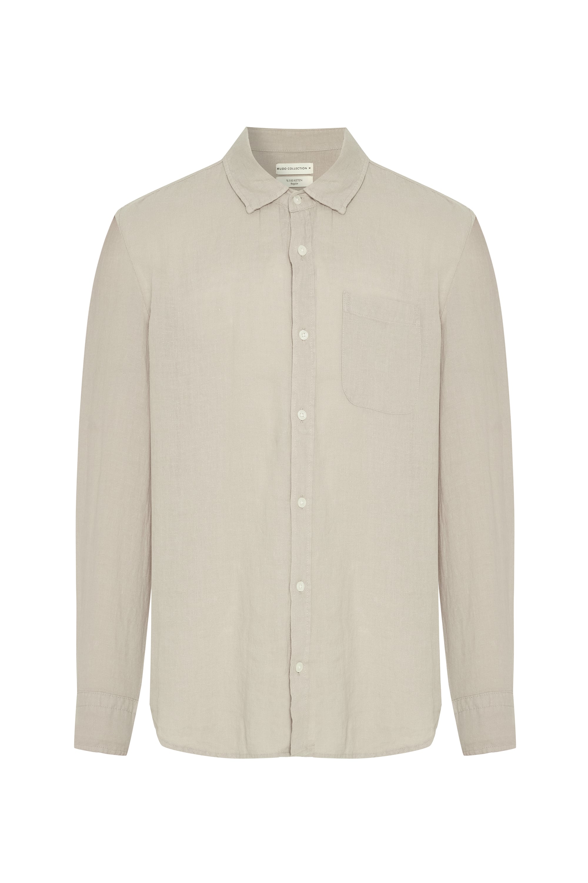 REGULAR FIT UZUN KOLLU KETEN GÖMLEK