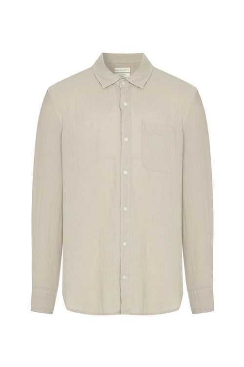  REGULAR FIT UZUN KOLLU KETEN GÖMLEK