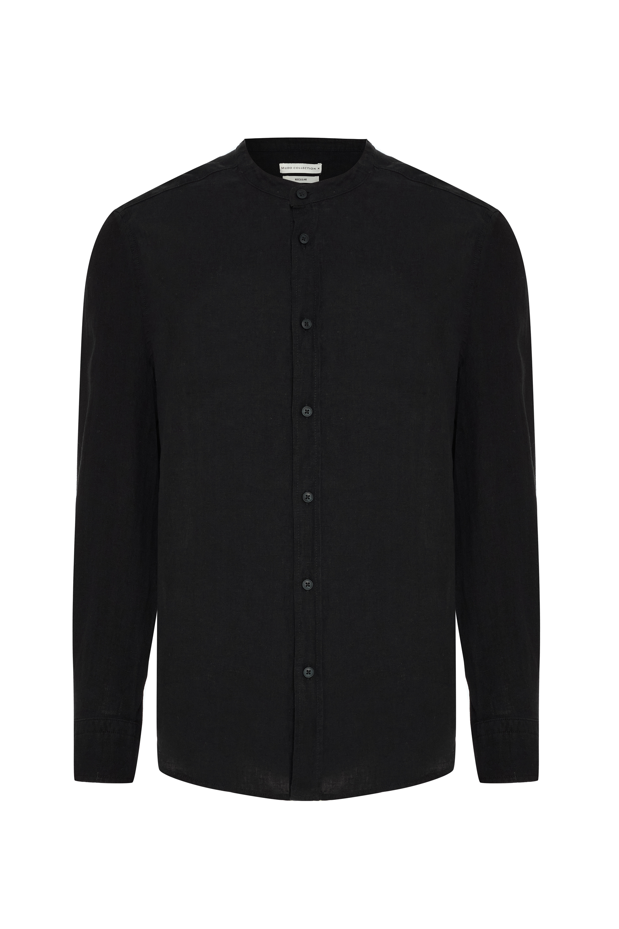 REGULAR FIT HAKİM YAKA UZUN KOLLU KETEN GÖMLEK