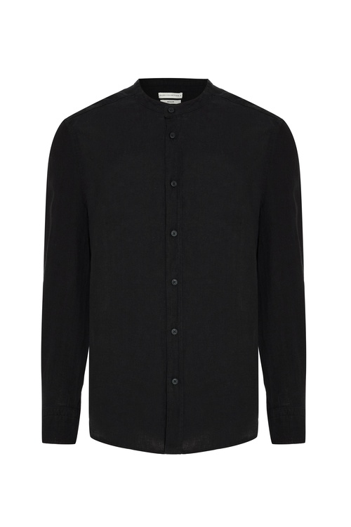  REGULAR FIT HAKİM YAKA UZUN KOLLU KETEN GÖMLEK