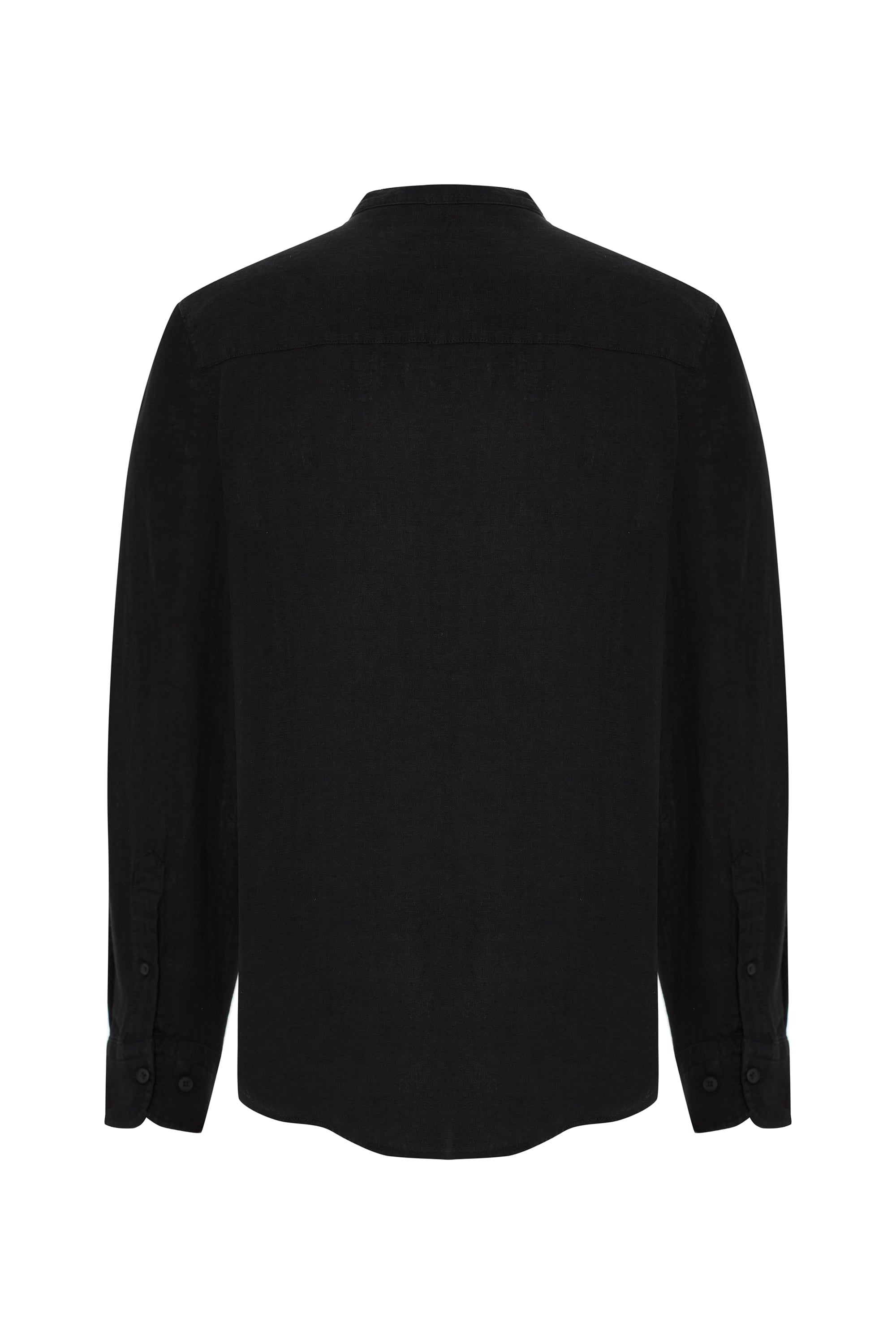 REGULAR FIT HAKİM YAKA UZUN KOLLU KETEN GÖMLEK