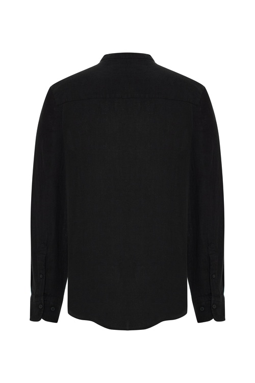  REGULAR FIT HAKİM YAKA UZUN KOLLU KETEN GÖMLEK