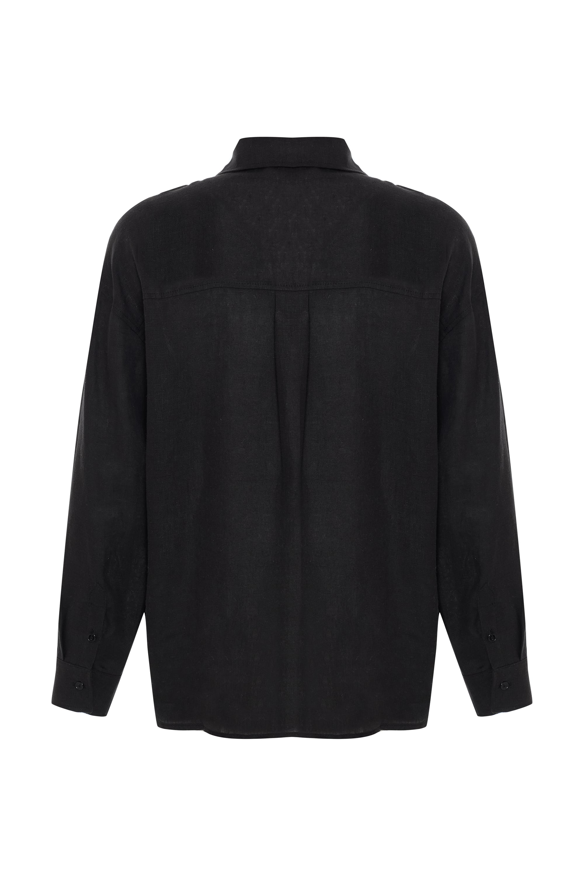 OVERSIZE UZUN KOLLU KETEN GÖMLEK