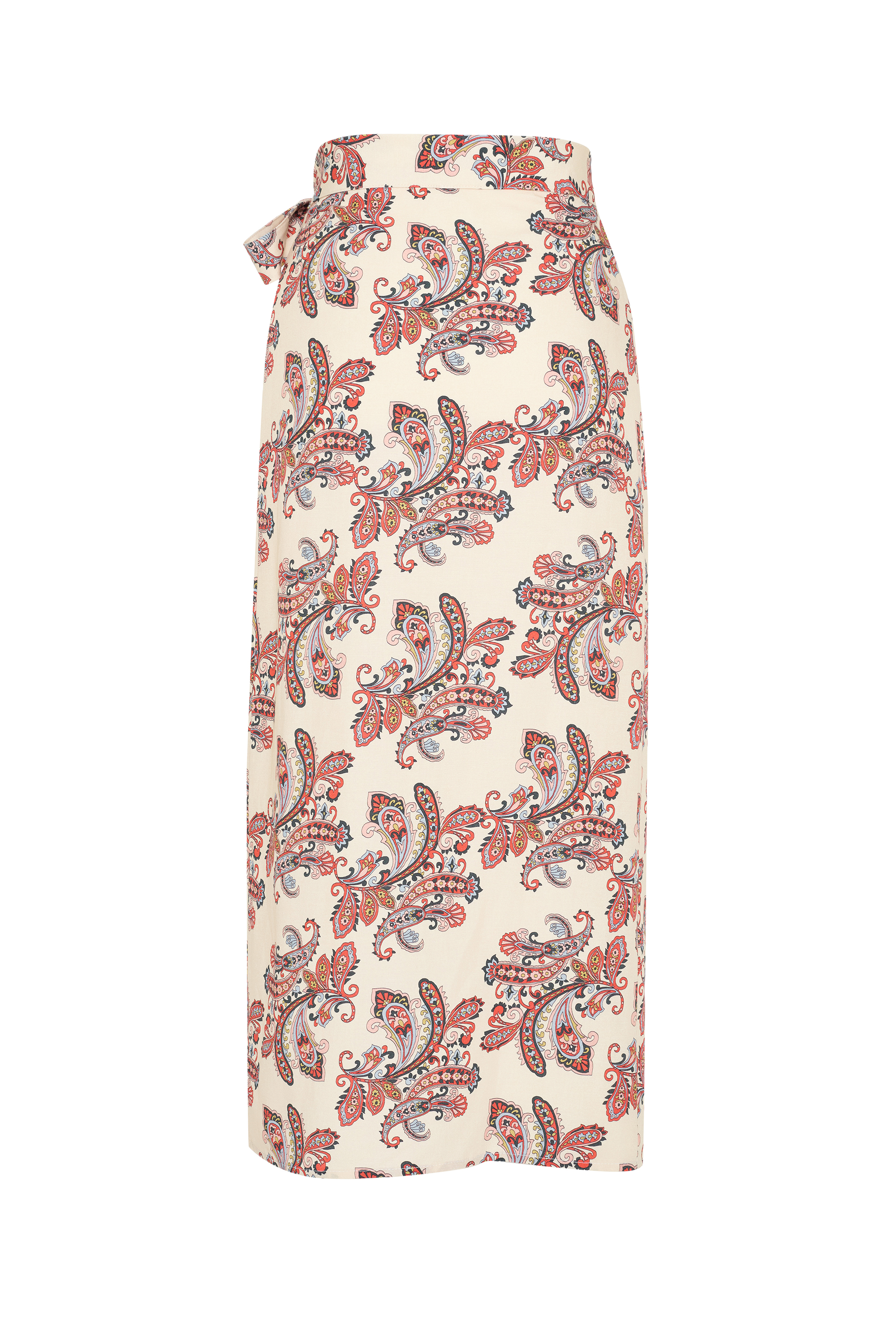 KRUVAZE BAĞLAMALI BASKILI MİDİ ETEK