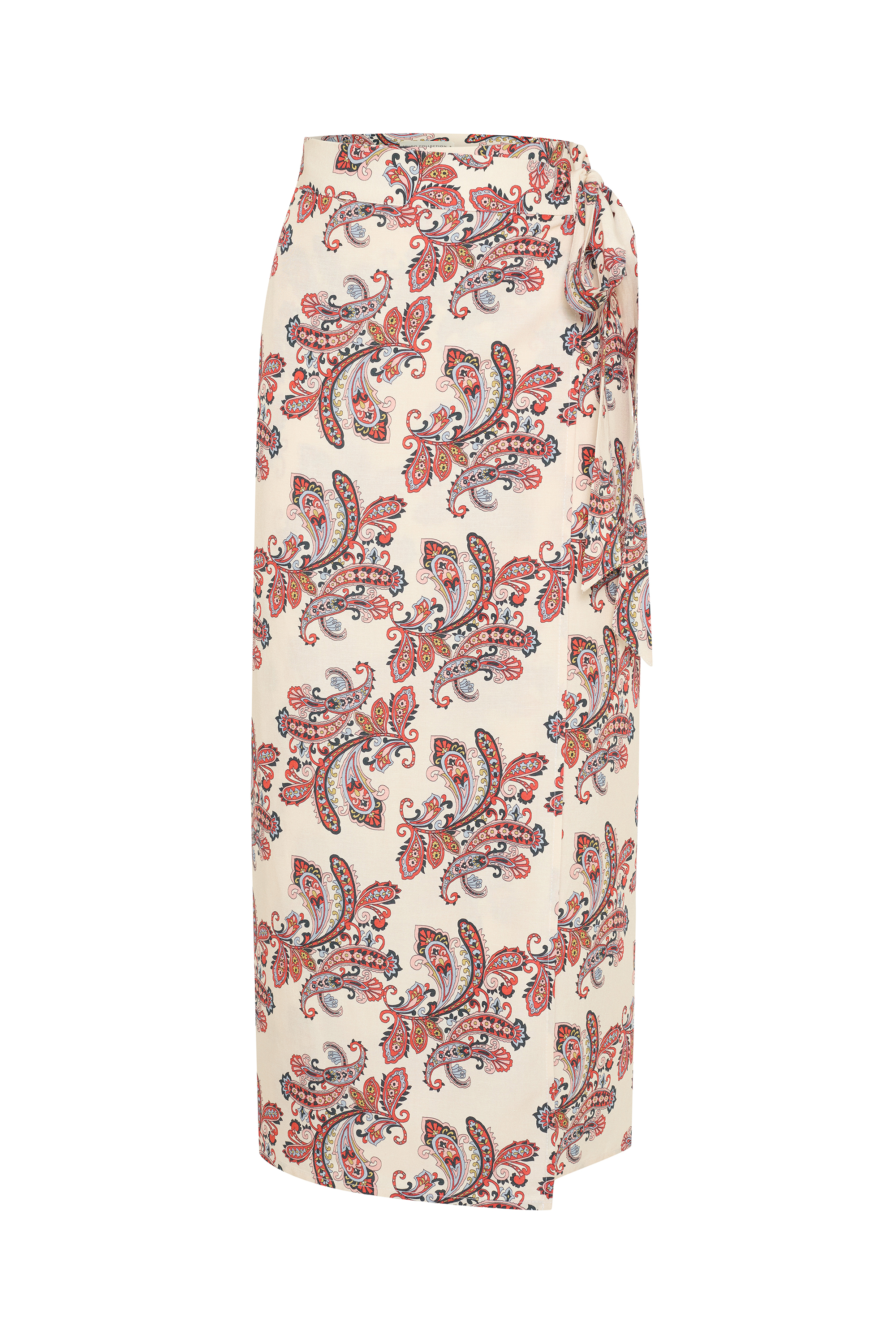 KRUVAZE BAĞLAMALI BASKILI MİDİ ETEK