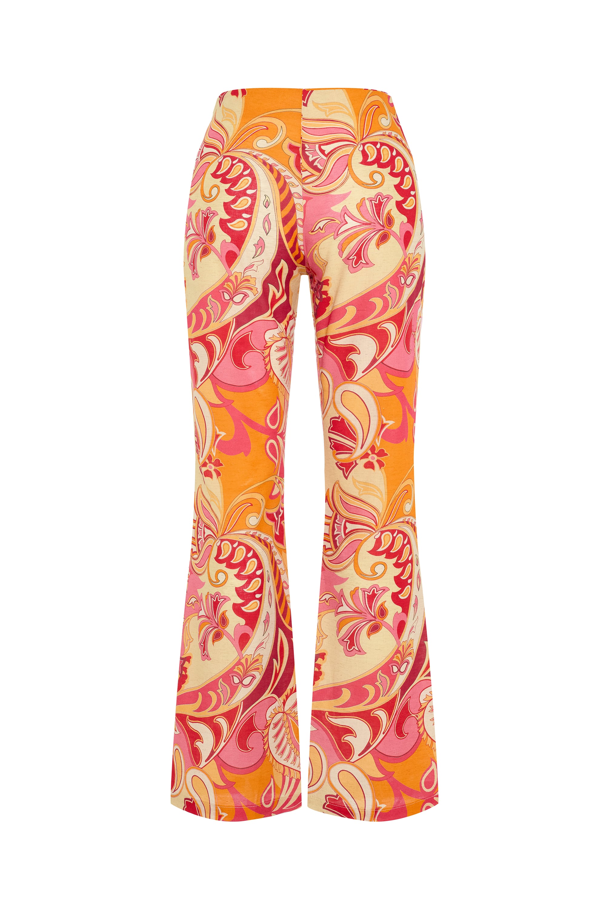 Kadın Pembe Straight Fit Baskılı Pantolon