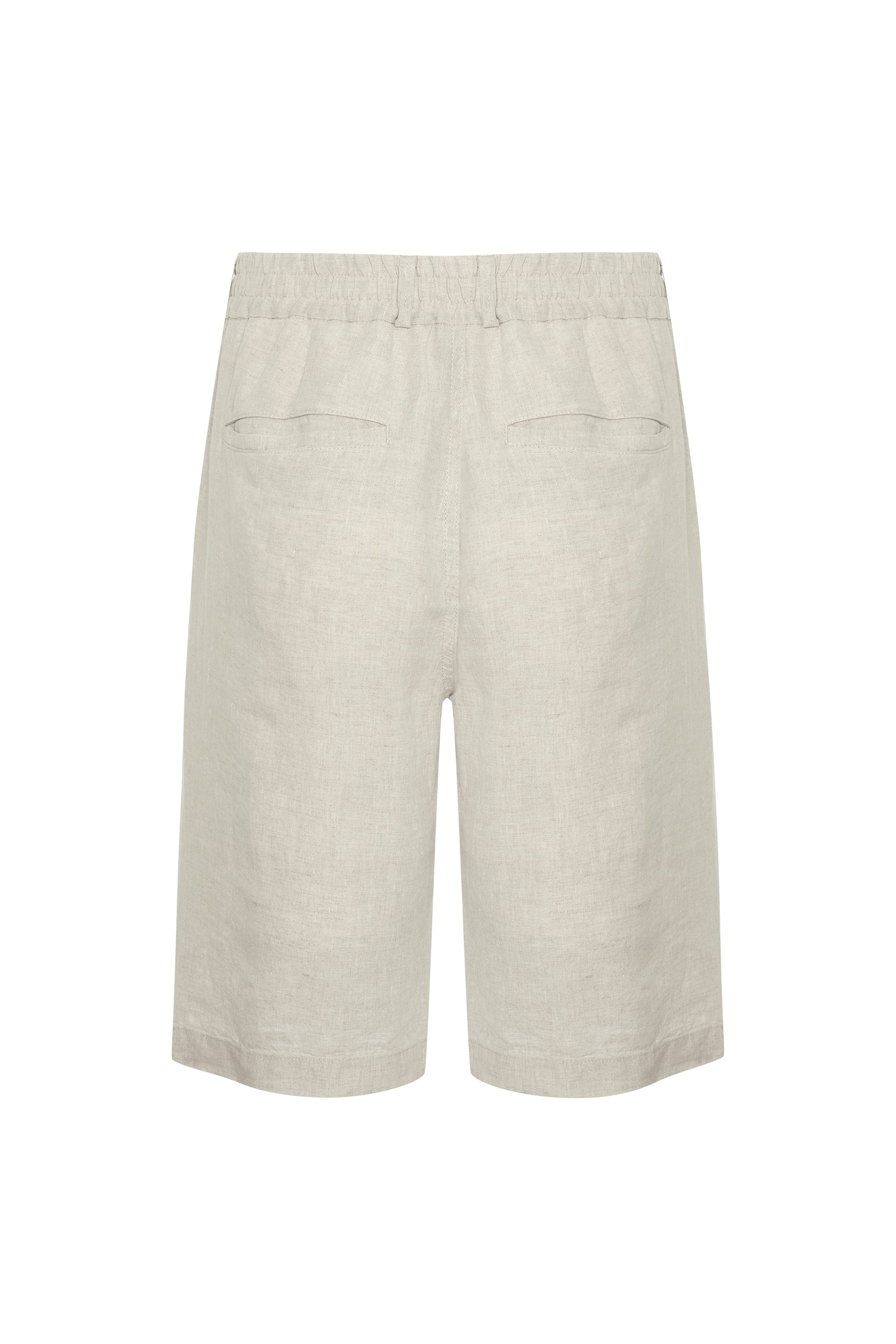 BELİ BAĞLAMALI KETEN ŞORT