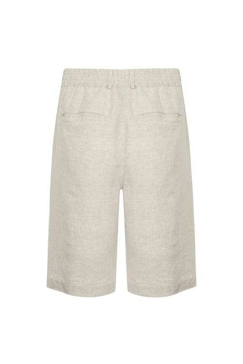  BELİ BAĞLAMALI KETEN ŞORT