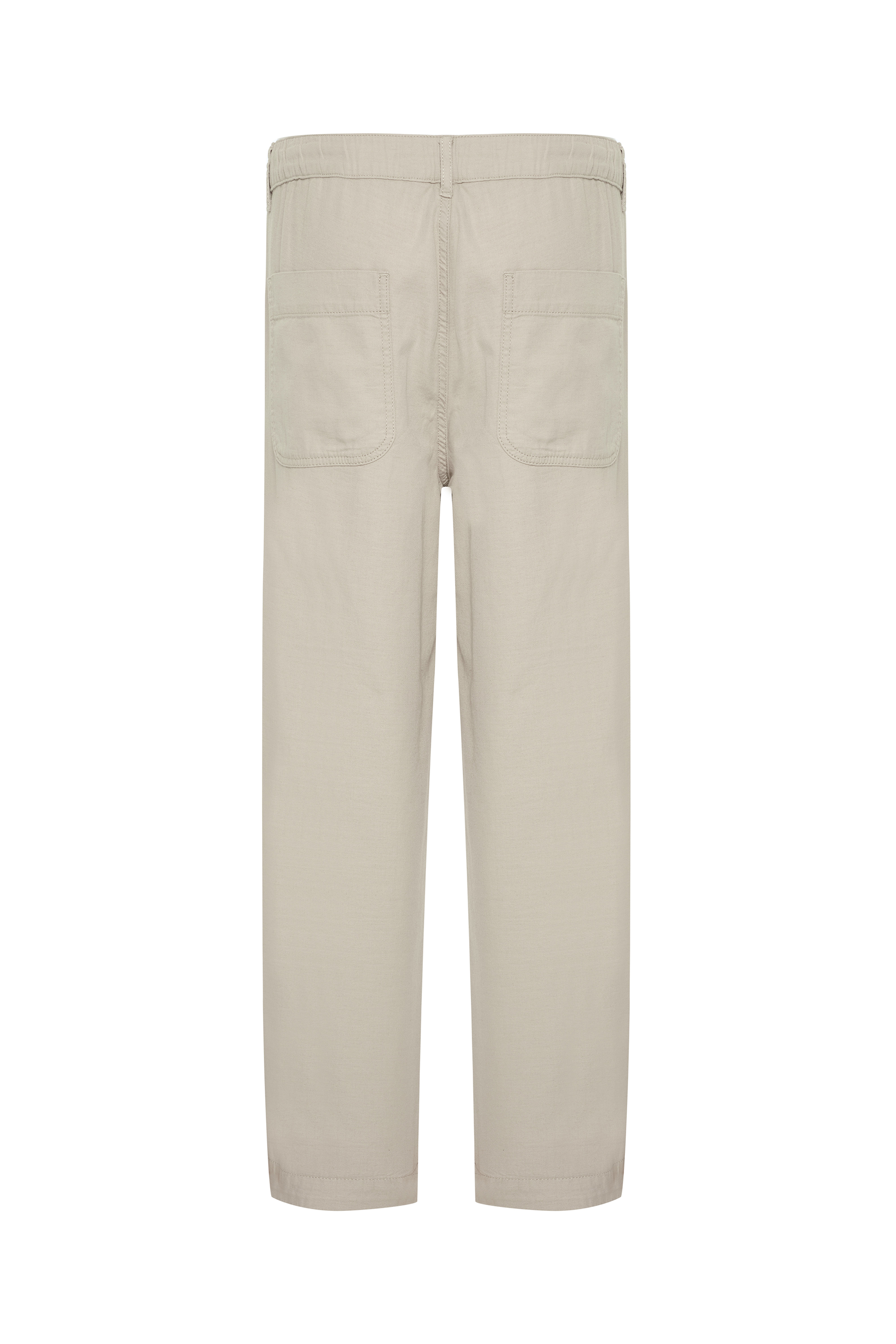 Erkek Bej Rengi Loose Fit Beli Bağlamalı Pantolon