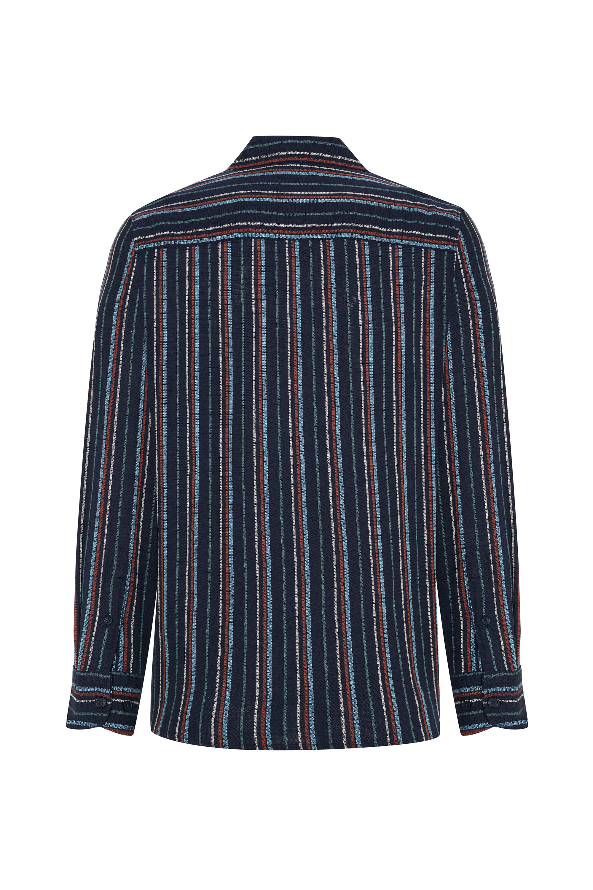 ÇİZGİLİ REGULAR FIT RESORT YAKA UZUN KOLLU GÖMLEK