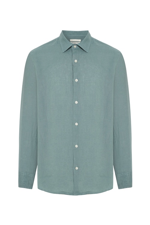  REGULAR FIT UZUN KOLLU KETEN GÖMLEK