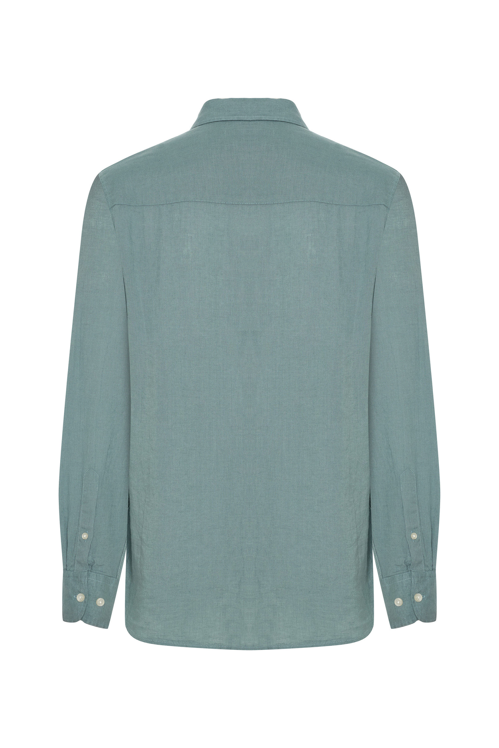 REGULAR FIT UZUN KOLLU KETEN GÖMLEK