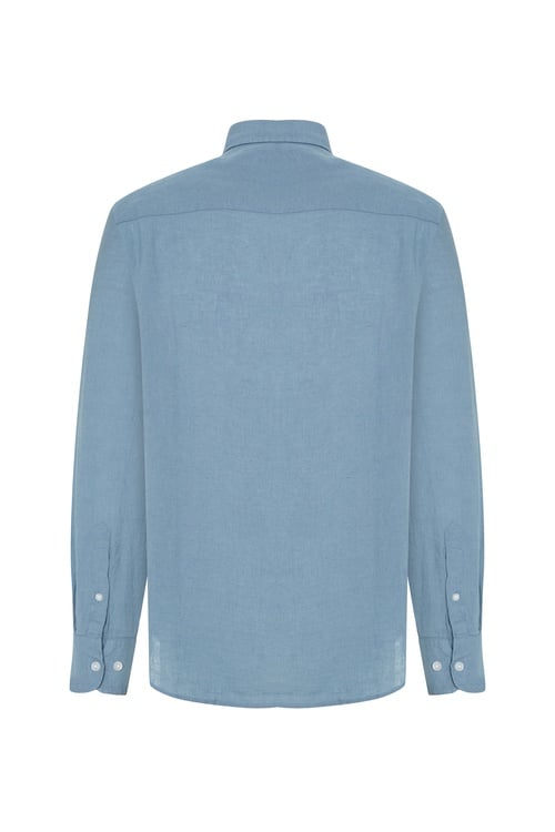  REGULAR FIT UZUN KOLLU KETEN GÖMLEK