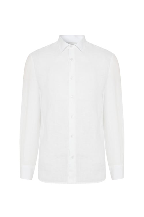  REGULAR FIT UZUN KOLLU KETEN GÖMLEK