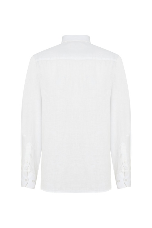  REGULAR FIT UZUN KOLLU KETEN GÖMLEK