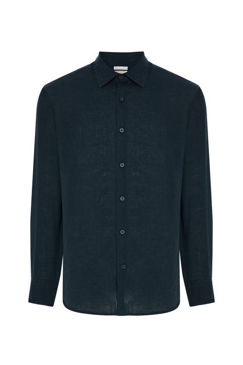  REGULAR FIT UZUN KOLLU KETEN GÖMLEK