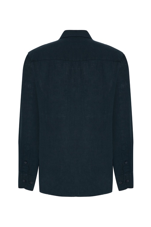  REGULAR FIT UZUN KOLLU KETEN GÖMLEK