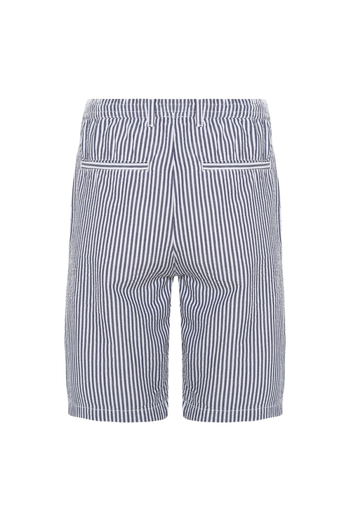 ÇİZGİLİ STRAIGHT FIT BAĞLAMALI ŞORT