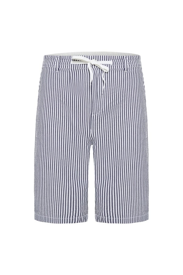 ÇİZGİLİ STRAIGHT FIT BAĞLAMALI ŞORT