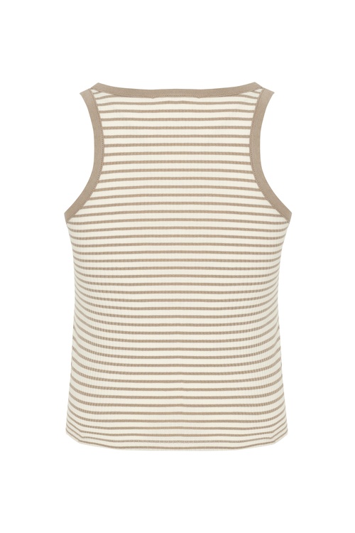  ÇİZGİLİ FITTED AÇIK YAKA ATLET