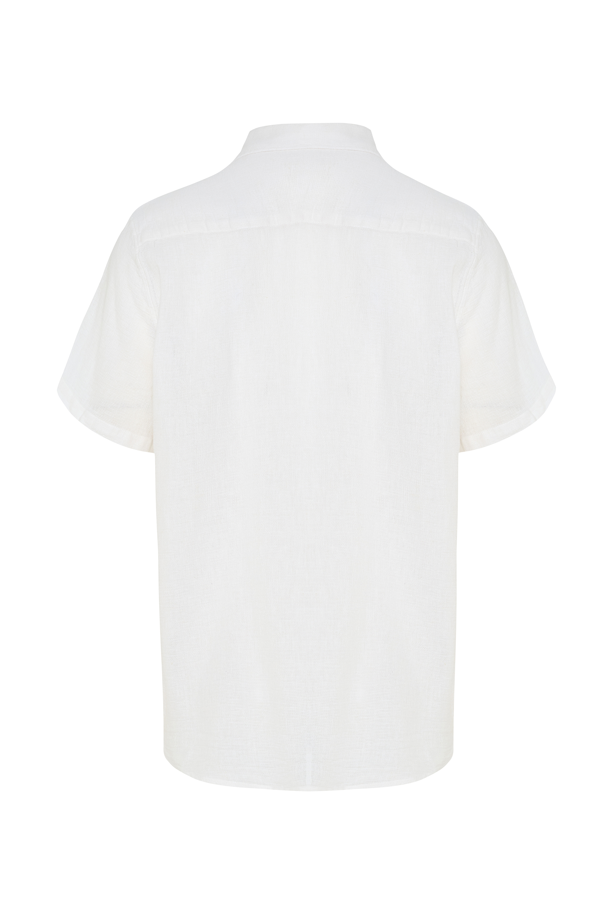 KETEN KARIŞIMLI REGULAR FIT KISA KOLLU GÖMLEK