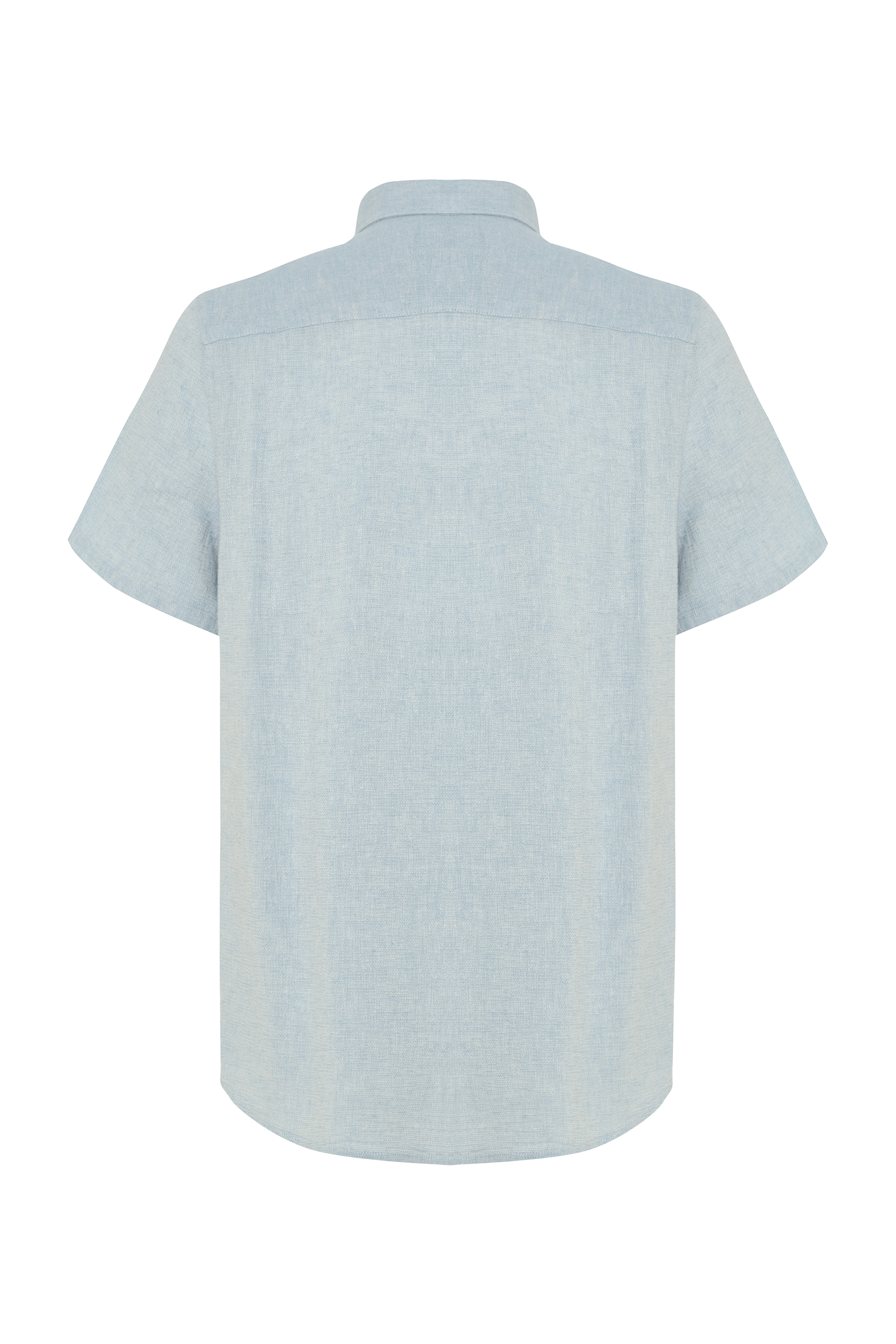 KETEN KARIŞIMLI REGULAR FIT KISA KOLLU GÖMLEK