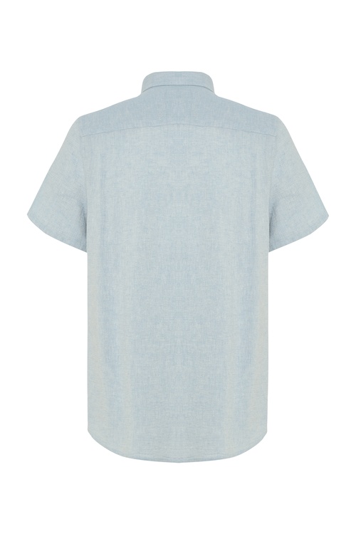  KETEN KARIŞIMLI REGULAR FIT KISA KOLLU GÖMLEK