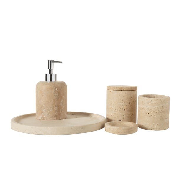 Mudo Home Evelyn Traverten 5’Li Banyo Seti Bej