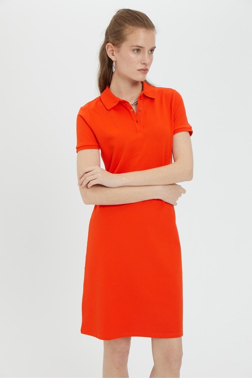  POLO YAKA MİNİ ÖRME ELBİSE