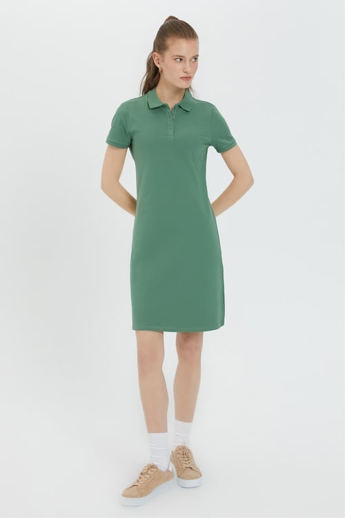  POLO YAKA MİNİ ÖRME ELBİSE