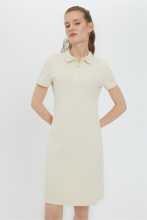  POLO YAKA MİNİ ÖRME ELBİSE